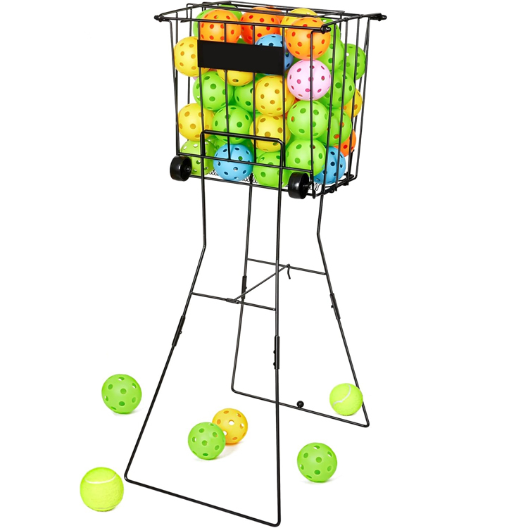 Sports Accessories Black Portable Tennis Ball Pick Hopper Basket