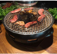Table de barbecue coréen professionnelle en fonte et acier inoxydable avec extracteur de fumée – Équipement Yakiniku en fer pour restaurant