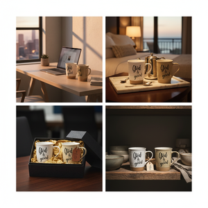 Tazza da Caffè in Ceramica Personalizzata 'God Is Good', Tazza da Tè in Gres Scanalato con Manico Grande per Casa e Ufficio, Regalo Religioso 16oz - Product Image 4