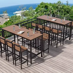 Ghế Uống Nhôm Đồ Nội Thất Patio Ngoài Trời Rượu Vườn Thanh Bàn Và Ghế Thanh Cao Phân