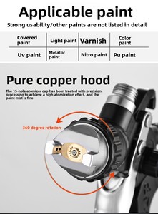 600cc tasse 1.4mm HVLP pulvérisateur sans air à main pas cher noir <span class=keywords><strong>pistolet</strong></span> à air <span class=keywords><strong>pistolet</strong></span> à <span class=keywords><strong>peinture</strong></span> pour voiture automatique <span class=keywords><strong>peinture</strong></span> H827 - Product Image 4