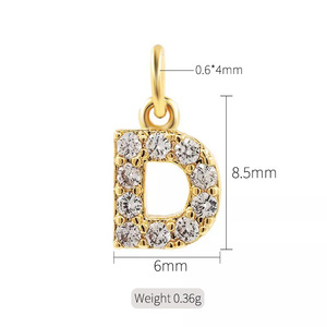 Venta al por Mayor de Accesorios Miniatura Chapados en Oro de 18K, 26 Letras Iniciales del Alfabeto A-Z, Colgante de Corona de Zirconia, Collar de Acero Inoxidable - Product Image 6