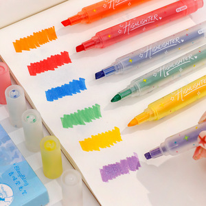 Stylos surligneurs à paillettes Dichen A5064, tête inclinée, taille normale, pour étudiants et journaux - Product Image 1