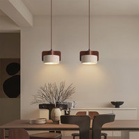 Suspension de restaurant style nordique, abat-jour en pierre, cadre en bois, design lustre en fil de pêche, lumière chaude 3000K, commande par interrupteur, pour la maison