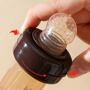 Cuillère à presser pour bébé en silicone de qualité alimentaire 2 en 1, <span class=keywords><strong>biberon</strong></span> et tétine, ensemble d'alimentation pour bébé en silicone - Product Image 2