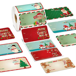 Rouleau d'étiquette auto-adhésive étiquette personnalisée cadeau décoratif décoration <span class=keywords><strong>de</strong></span> Noël boîte cadeau autocollants d'étiquette autocollant joyeux Noël - Product Image 4