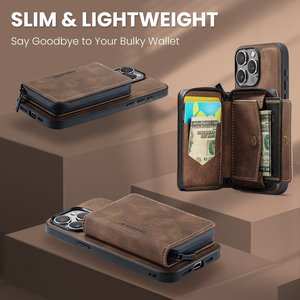 Per <span class=keywords><strong>iPhone</strong></span> 15 pro Max <span class=keywords><strong>custodia</strong></span> a <span class=keywords><strong>portafoglio</strong></span> con titolare della carta per <span class=keywords><strong>iphone</strong></span> 15 pro 14 pro max 14 plus 12 <span class=keywords><strong>13</strong></span> 11 magnetico cavalletto cassa del telefono - Product Image 2