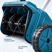 Nouvelle déneigeuse sans fil compacte de 16 pouces à batterie lithium pour usage domestique, outil portable à pousser pour éliminer la neige, machine à éjecter la neige