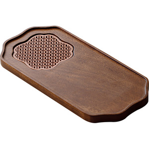 Guanlan <b>Walnut</b> Wood Dry Brewing Tray With Alloy Grille Small Tea Tray For Living Room <b>Coffee</b> <b>Table</b> Use - Product Image 5