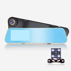 Câmera 3 em 1 para carro espelho retrovisor, câmera frontal e traseira dupla dvr 1080p, retrovisor, anti velocidade, detector de radar