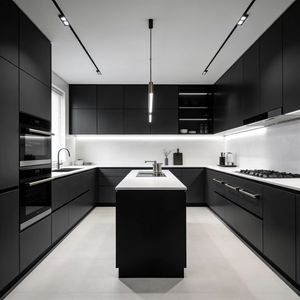 Isla de <span class=keywords><strong>Cocina</strong></span> Móvil Prefabricada Minimalista Escandinava Moderna, Removible, con Fregadero, Tablero de Melamina de Roble Blanco y Vidrio - Product Image 1