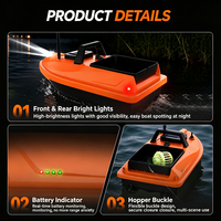 Bateau de pêche intelligent sans fil V805GPS avec 24 points de balisage, capteur de température, LED, verrouillage d'ancre et fonction de libération d'appâts pour les passionnés de pêche à la carpe