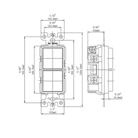 Interrupteur à bascule Hooanke 2 voies, norme américaine 120V 15A, ignifuge en PC, pour éclairage, sans plaque murale