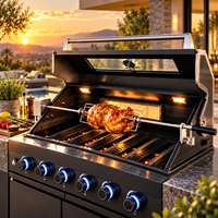 Kit de broche de rôtissoire réglable en acier inoxydable 304 avec moteur électrique pour barbecue extérieur – Vente en gros