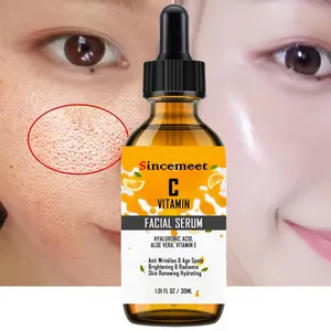 Organik nemlendirici beyazlatma C vitamini serumu yüz için hiyalüronik asit Serum cilt bakımı 30mL sıvı kadın nemlendirici Serum