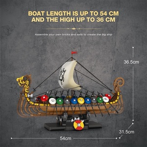 54CM Reobrix 66010 Moc Viking Warship Barco Pirata cabina juego <span class=keywords><strong>de</strong></span> bloques <span class=keywords><strong>de</strong></span> construcción a gran escala juguete <span class=keywords><strong>de</strong></span> construcción STEM regalo - Product Image 3