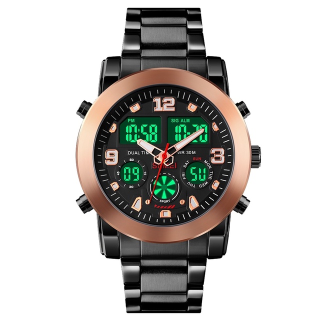 SKMEI 1642 Watch with Calendar and Dates Water Proof Dual Time Watch Luminous Digital Sport Wrist Watches