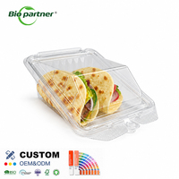 Contenitore Monouso in Plastica PET Trasparente Antimanomissione per Alimenti, Sandwich, Picnic, Taco Wrap, Pronto da Mangiare
