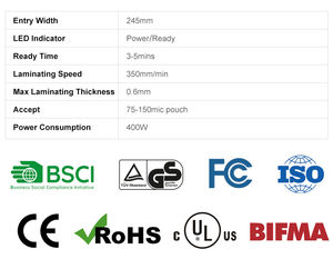 Laminateur commercial <span class=keywords><strong>A4</strong></span> à 4 rouleaux chaud/froid Dowell DWL-4BF, ignifuge, le mieux noté en usine - Product Image 5