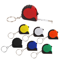1M Meteran Mini Custom Logo dengan Gantungan Kunci, Meteran Saku Retractable dengan Ring Kunci untuk Hadiah Promosi Grosir