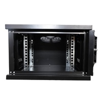 Rak Server Mini 6U dengan Pintu Depan Berjaring/Kaca dan Rel yang Dapat Disesuaikan Rak Logam untuk Komputer dengan Harga Rak Server yang Baik