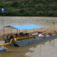 Drague à aspiration par jet, bateau submersible, pompe à sable, ponton flottant, moteur diesel, transmission par engrenages, profondeur 10m pour l'extraction d'or et le dragage de sable