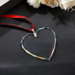 Bianco chiaro di cristallo a forma di cuore di natale decorazione dell'albero appeso natale ornamenti di vetro all'ingrosso - Product Image 5