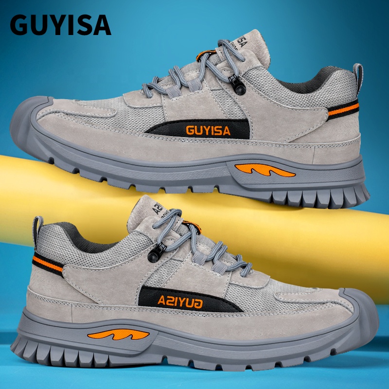 GUYISA-zapatos de trabajo de malla transpirable con punta de acero para hombre, calzado de deporte al aire libre, venta directa de fábrica, novedad