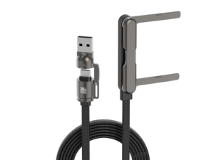 Cavo di ricarica rapida intrecciato da 240W <span class=keywords><strong>A</strong></span>+C <span class=keywords><strong>a</strong></span> C con supporto pieghevole regolabile per telefoni Android - Product Image 3