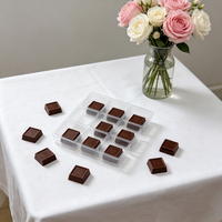 Barquette transparente à 18 cavités en PET, neuve, pour l'emballage de chocolats, de truffes, de gâteaux et de brownies