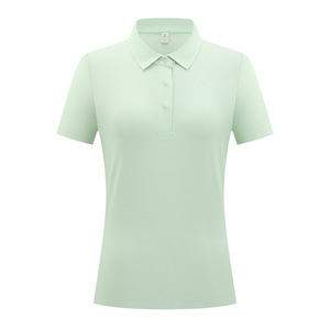 Women's Slim Fit Waffle Knit Polo Shirt Short Sleeve Breathable Solid Color Polyester Workwear Daily Wear - Product Image 3