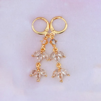 Anting Gantung Perhiasan Fashion Zirkon Warna-warni Lapis Emas 18k Kualitas Tinggi Grosir Terbaru 2024 Aretes Pendientes Brincos Joyeria