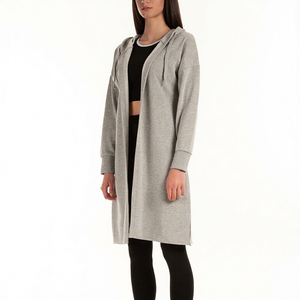 SILKZON INDS Sweat à capuche personnalisé pour femme en polaire, longueur standard, respirant, décontracté, tendance, ouvert sur le devant, avec décoration de sequins - Product Image 1