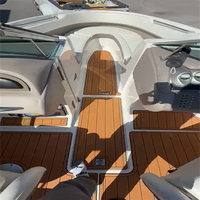 Tapis de pont en mousse EVA imitation teck pour plateforme de bain et cockpit de bateau Cobalt 250 2005, style SeaDek MarineMat Gatorstep, auto-adhésif