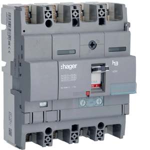 HNB127H Personalizzabile con interruttore automatico scatolato Hager H3 x250 TM 4P 40kA 125A regolabile neutro - Product Image 1