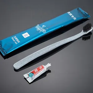 歯磨き粉付き使い捨て歯ブラシOEM/ODM炭毛ホテル