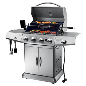 Pemanggang BBQ barbekyu, untuk dapur luar ruangan 4 pembakar GAS baja tahan karat penuh - Product Image 1