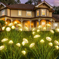 Solar-Gartenleuchten, Blinkende LED-Solar-Pilzlichter, Wasserdichte Deko für Hof, Terrasse, Weg, Quallen-Design für Gartenambiente