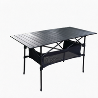 Table de camping pliante légère en gros avec filet de rangement sous la table pour pique-nique et barbecue en extérieur