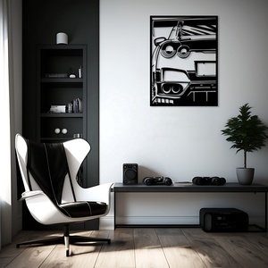 Décoration murale moderne en métal style Art Déco, silhouette de voiture, cadeau pour les passionnés d'automobile, décoration de <span class=keywords><strong>garage</strong></span> et de maison, art mural de course - Product Image 3