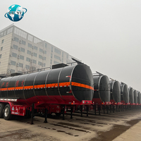 Nouveau 50 tonnes réservoir de bitume chauffé semi-remorque 3 essieux 50 M3 acier inoxydable carburant citerne asphalte chauffage nouvelle technologie Innovation