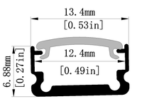 Profilé en aluminium pour bande LED, diffuseur de lumière, canal d'extrusion 14mm*7mm, profilé en aluminium pour bande LED