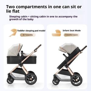 <span class=keywords><strong>Poussette</strong></span> bébé légère et pliable à quatre roues <span class=keywords><strong>en</strong></span> PU, fonction assise/allongée, cadre <span class=keywords><strong>en</strong></span> acier inoxydable, conception amortissante pour 0-3 ans - Product Image 6