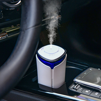 Diffuseur de voiture humidificateur mini ultrasonique aromathérapie huiles essentielles lumière LED rechargeable USB nano brume porte-gobelet auto