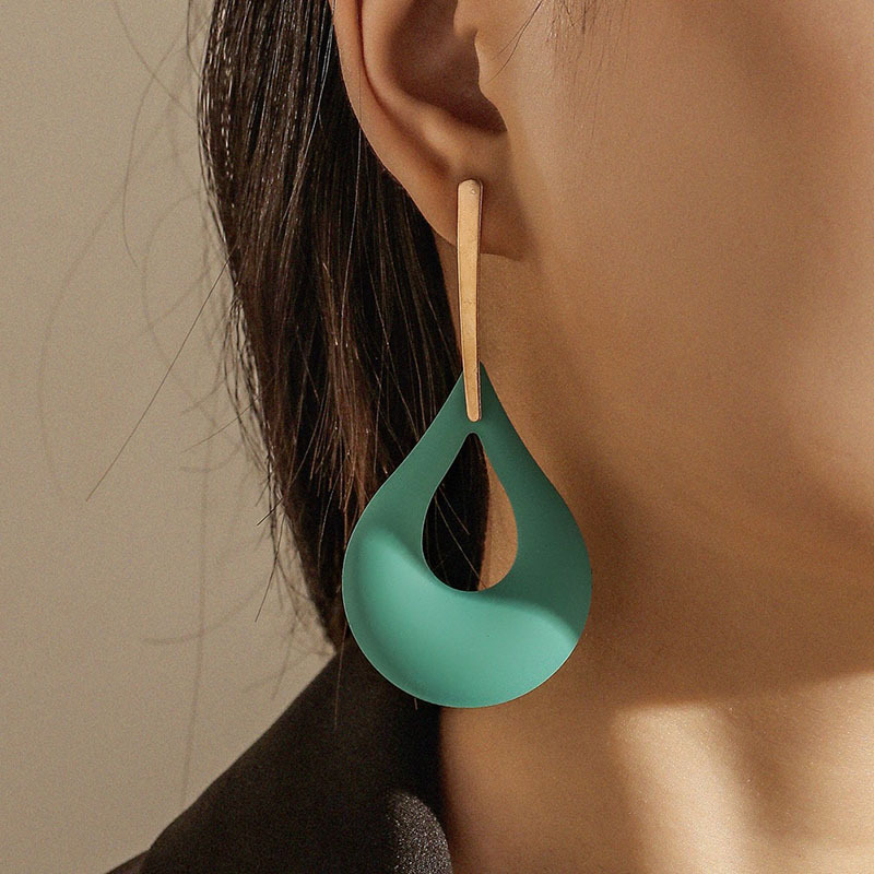 Statement earrings for women hollow out paint water drop huggie dangle earrings