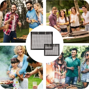 Énormes réductions d'usine : Sacs de cuisson en maille pour barbecue de qualité supérieure, réutilisables, antiadhésifs en PTFE, pour grillades ou four - Product Image 6