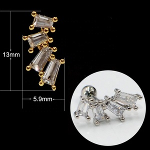 Stella della moda carino zircone <span class=keywords><strong>orecchini</strong></span> 20G Piercing in acciaio inox per le donne per la festa di nozze elica <span class=keywords><strong>lobo</strong></span> Conch orecchino Piercing - Product Image 6