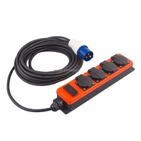 Multiprise de camping-car 5/10/15/20/25m 16A 230V IP44 4 prises européennes SCHUKO avec ports USB A+C et fiche CEE