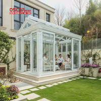 Véranda moderne coulissante portable avec panneaux muraux en aluminium et portes vitrées pour jardins résidentiels et cours de villas