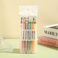 Surligneur créatif double-tête bicolore effaçable pour étudiants, marqueur artistique en PET, plusieurs couleurs